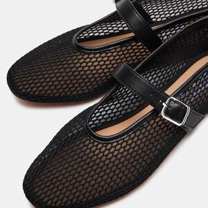 Steve Madden Black Mesh Women's Ballet Flats- Size 7.5